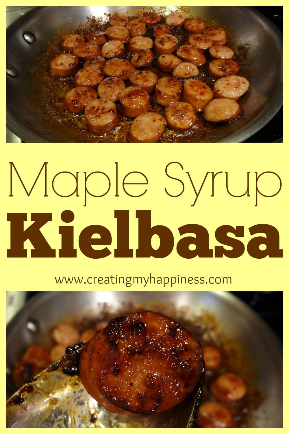 This amazingly simple recipe will have your whole family asking for more. Just 2 ingredients, kielbasa and maple syrup, and you have a fantastic dinner!