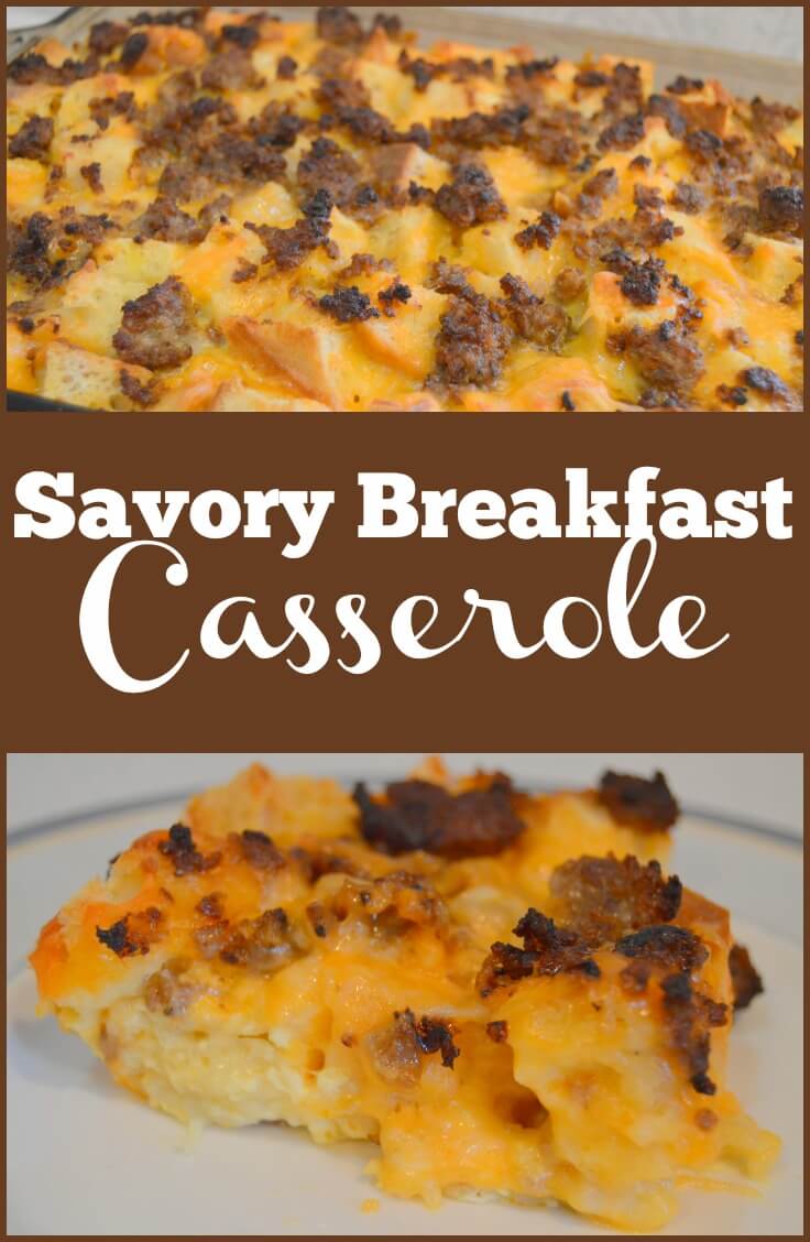 If you're looking for a savory breakfast casserole to serve Christmas morning, or all year long, look no further! Make with sausage, bacon or ham.
