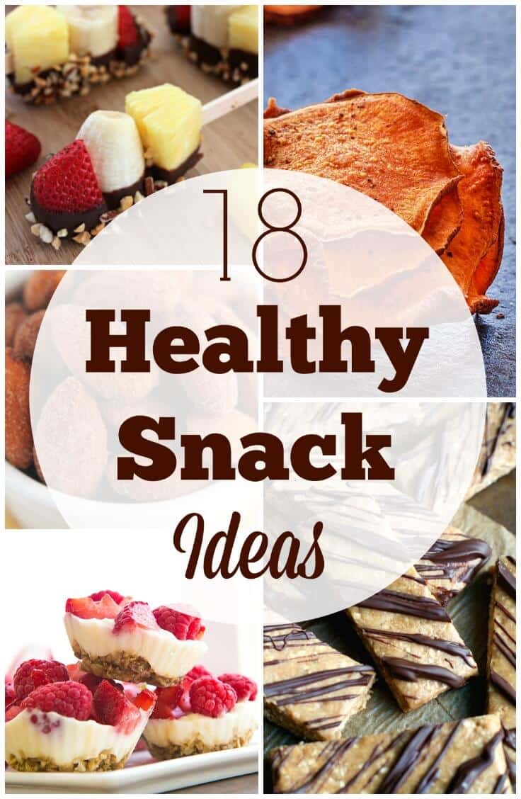 Snack time can cause problems for even the most vigilant of souls. Here are 18 great ideas for healthy snacks to fill you up and keep you on track.