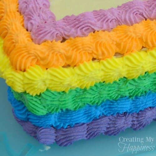 Cake Frosting Colored Layers