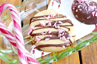 Candy Cane Chocolate Butter Cookies from The Culinary Jumble