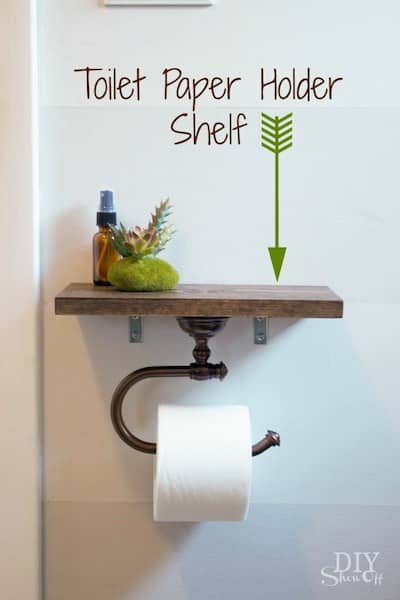 DIY Toilet Paper Holder with Shelf