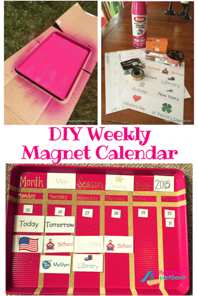 DIY weekly magnet calendar
