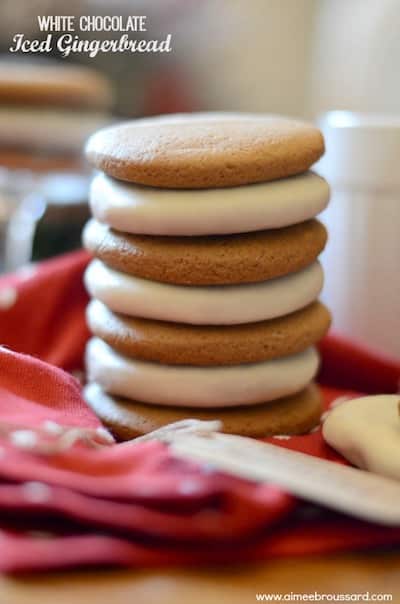 White Chocolate Iced Gingerbread Cookies from Aimee Broussard