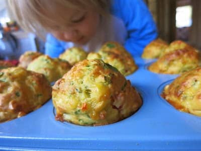 Cheese and Veg Muffins - Cooking with Kids