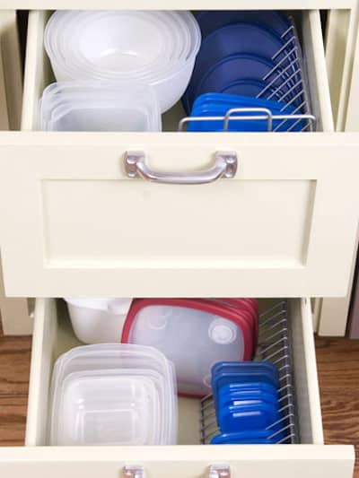 tupperware drawer storage idea